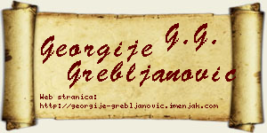 Georgije Grebljanović vizit kartica